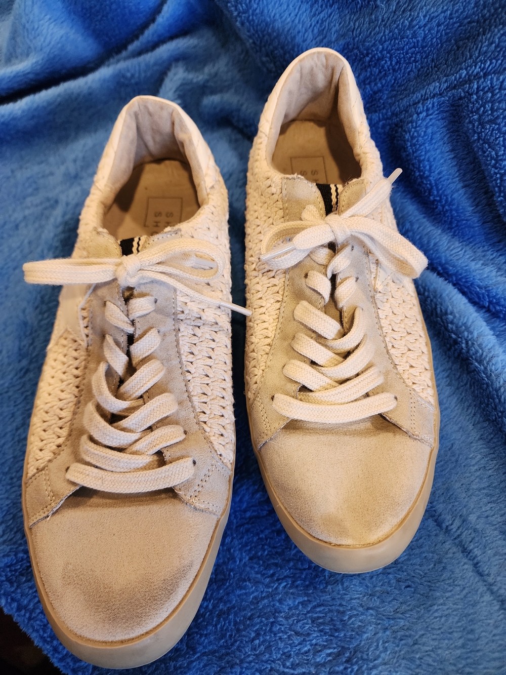ShuShop Bone Woven Vintage Reproduction Paula Woven Lace-Up Women's Sneakers